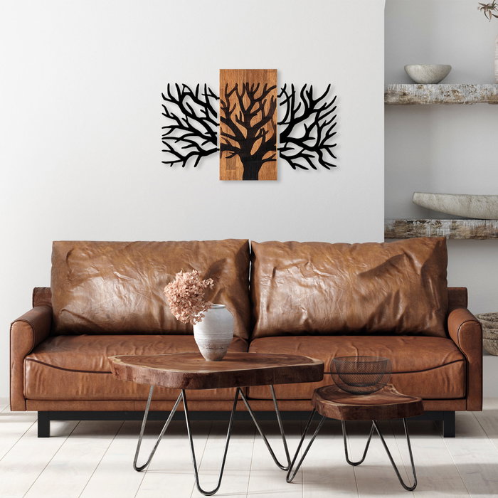 Wallity Horn Tree - 381 Escultura de Pared de Madera y Metal en Nogal y Negro Wallity Horn Tree - 381 Escultura de Pared de Madera y Metal en Nogal y Negro